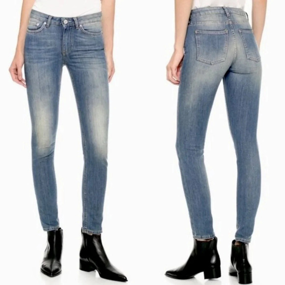 Acne Studios Women's Skin 5 Vintage Medium Wash Skinny Denim Jeans Size 24 - Picture 1 of 8